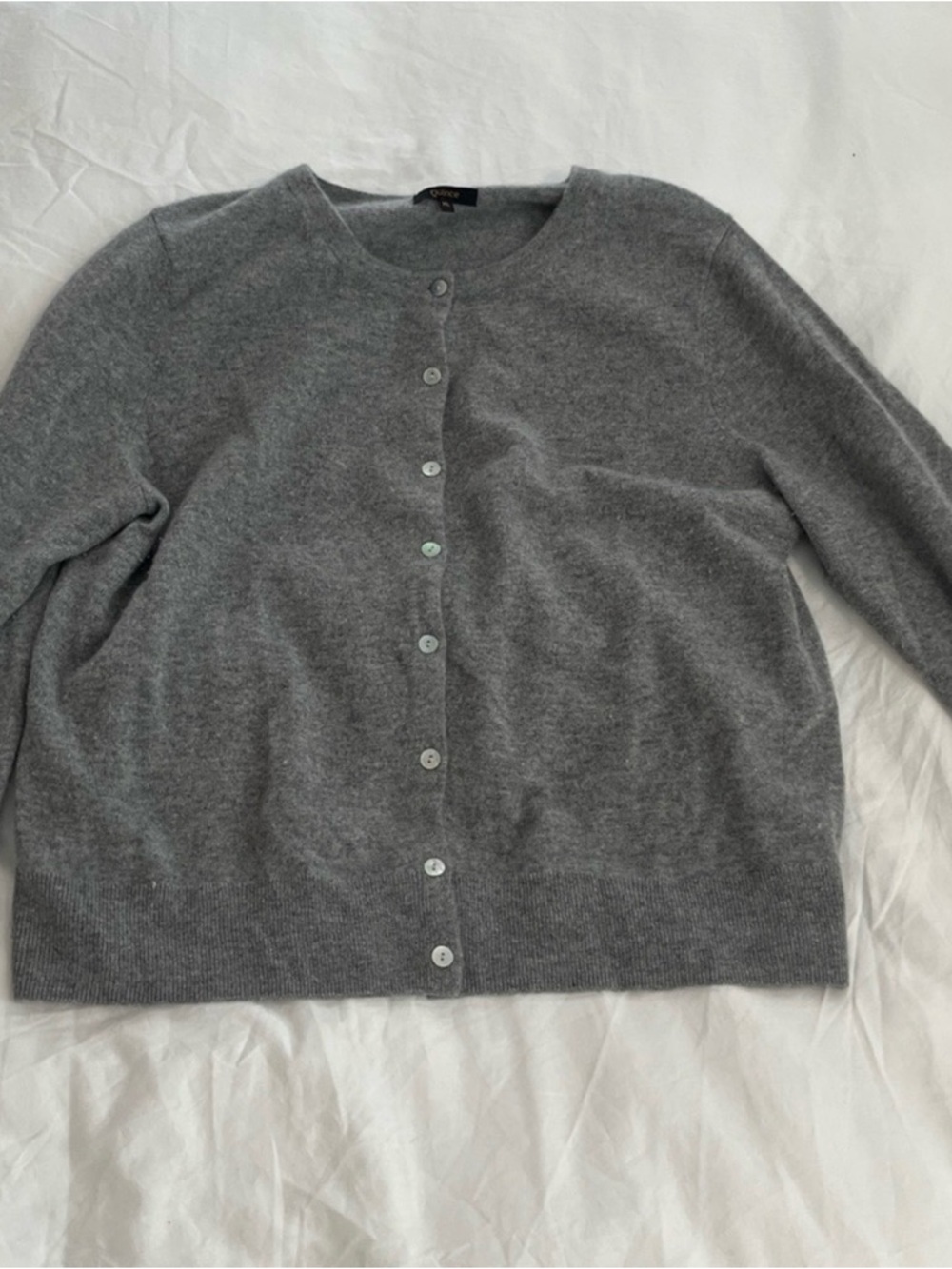Quince Grey 100% Cashmere Cardigan XL - Picture 2 of 6